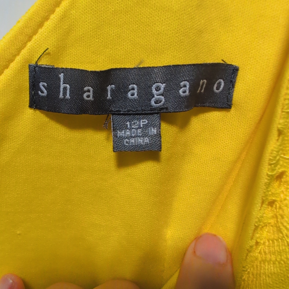 Sharagano Sunny Yellow Sleeveless Midi Dress - Picture 9 of 9